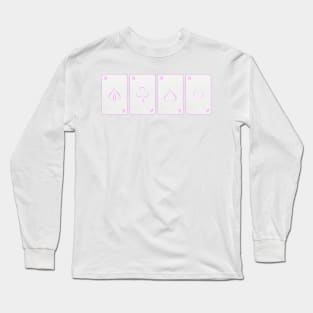 Pink Four Aces Long Sleeve T-Shirt